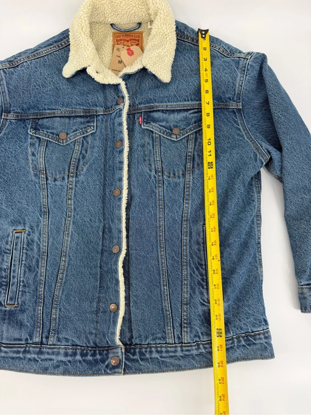 Levi's Baggy Trucker Jacket Sherpa Lined Denim Jean Jacket Men's M NWT